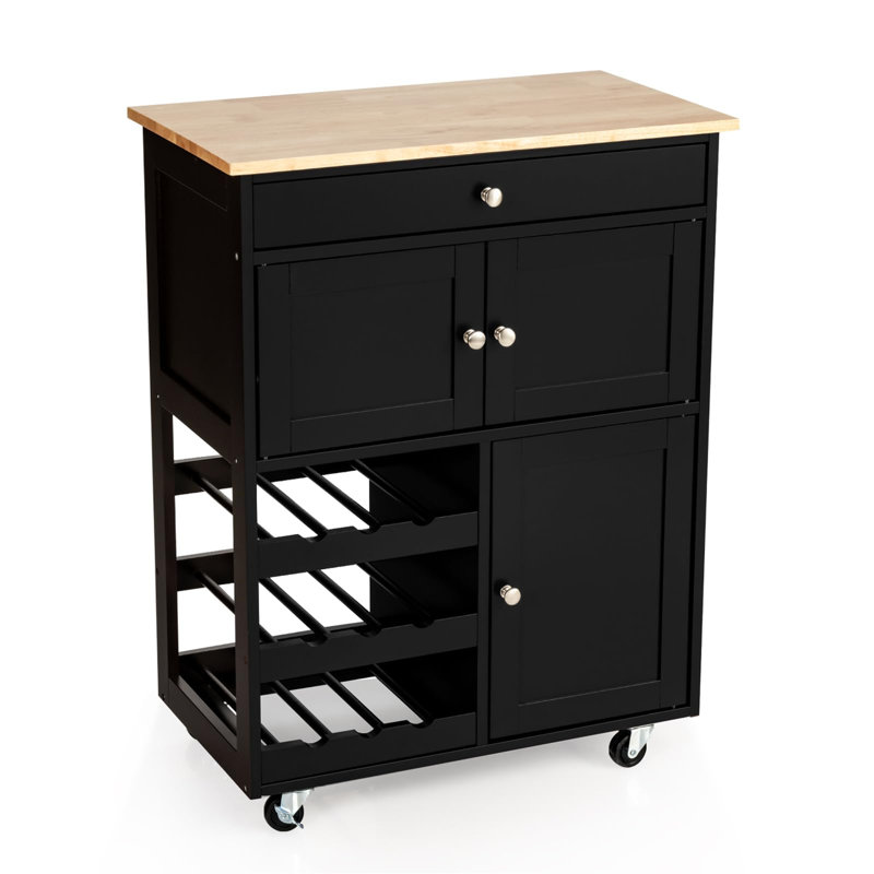Ayoka Wood Kitchen Island