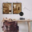 Ensemble de 2 toiles flottantes encadrées Gentle Brown Brushstrokes par Grace Popp-963945444-963945447
