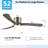 52" Modern Farmhouse Dimmable Ceiling Fan with LED Lights and Remote Control-1938761171