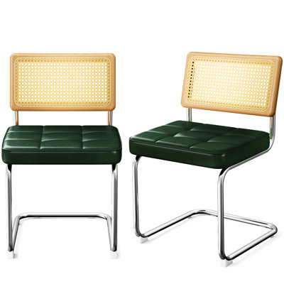 Chaise de salle à manger en similicuir naturel et naturel de 2 places, de style Mid-Century, empilable et confortable pour les salles de banquet