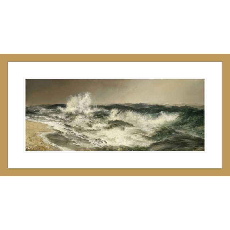 La mer qui retentit de Thomas Moran - Estampe numérique encadrée, H 15,68 po x l 29,5 po