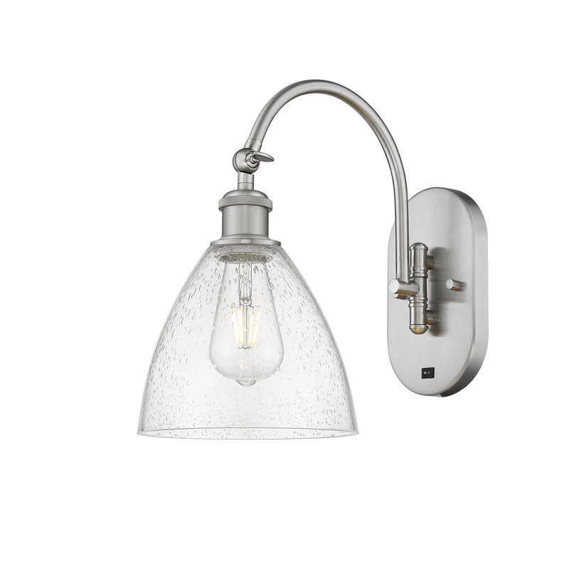 Amenda Steel Swing Arm Sconce, Led, Brushed Satin Nickel