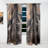 Orange And Black Marble Waves II - Modern Curtain - Velvet Room darkening - 1 panel-70405145