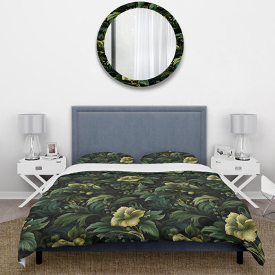 Victorian Stealth Flowers IV Box Stitch Floral Duvet Cover