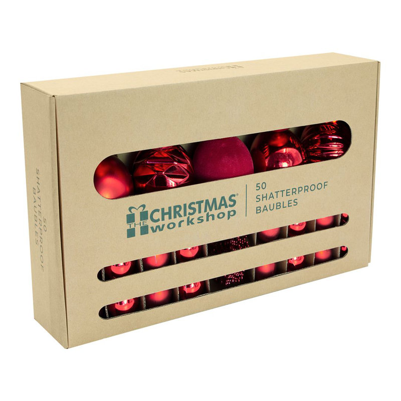41cm Solid Colour Shatterproof Ball Ornament, Red