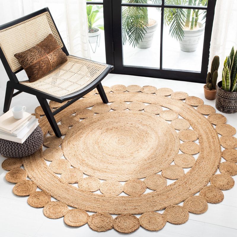 Round Jute/Sisal Natural Area Rug, Round 5'