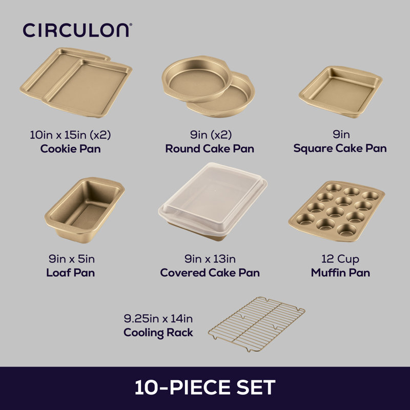 Circulon Bakeware Set, 10-Piece, Gold