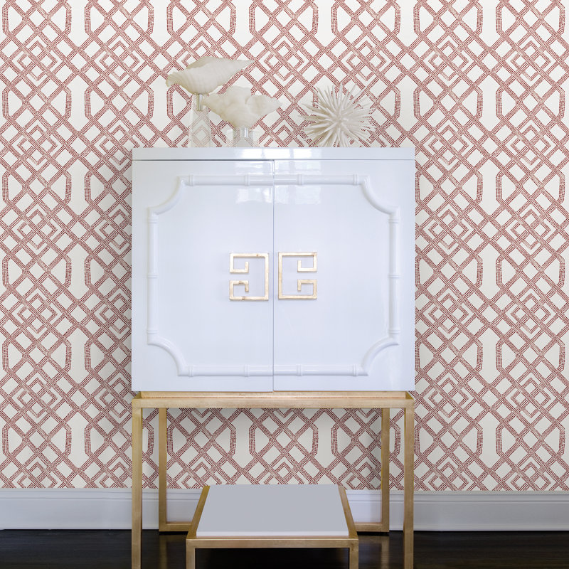 Rouleau de papier peint L 33 pi x l 20,5 po Rivas Trellis, Rouge