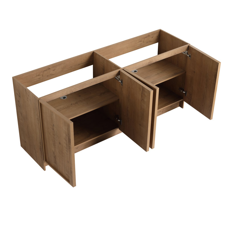 Meuble-lavabo autoportant de 72 pouces avec 4 portes et 2 tablettes, L 72 po