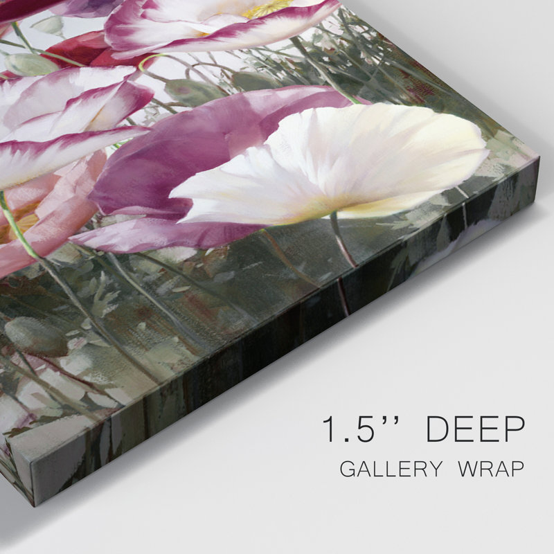Royal Poppy Field - Ensemble de 3 peintures sur toile tendue, H 18 po x l 36 po x P 1 po