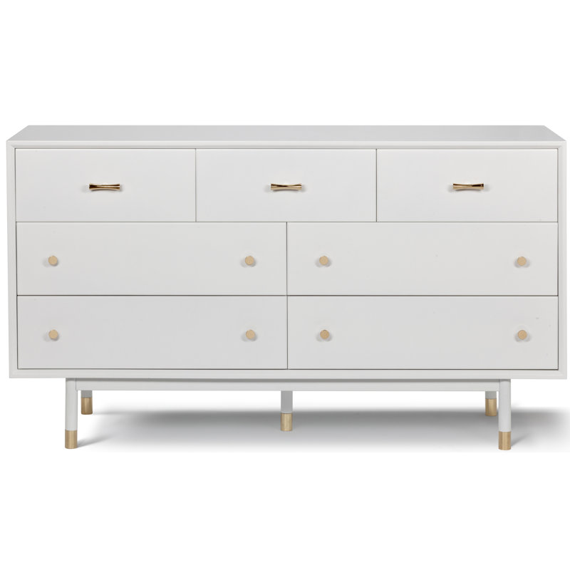 Commode 7 tiroirs Anni, Blanc