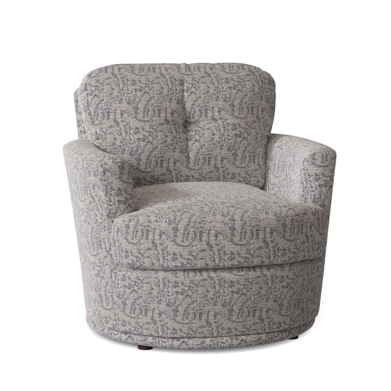 Skipper Upholstered Swivel Armchair, Marble Grey Performance