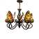 Stained Glass Chandelier Light With Butterfly Shaped 27“