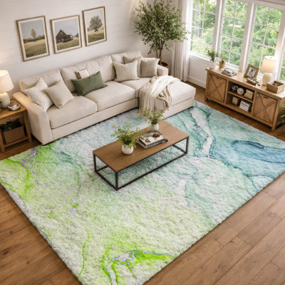 Tapis de qualité supérieure lavable à la machine à poils longs ADS516