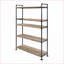 Bibliothèque, chêne industriel & amp; Noir sable, H 65,5 po x l 48,5 po x P 16,5 po | Noir + brun | Bois