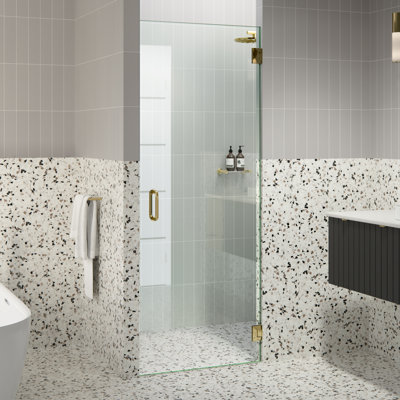 Porte de douche à charnière sans cadre 28 po x 78 po Albedo