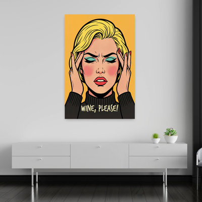 Wine Please Pop Art Retro Wall Art