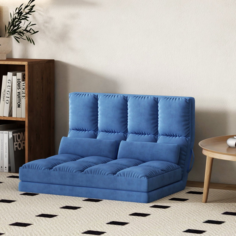 Fauteuil convertible, H 23,5 po x l 40,3 po x P 28,8 po, Polyester bleu