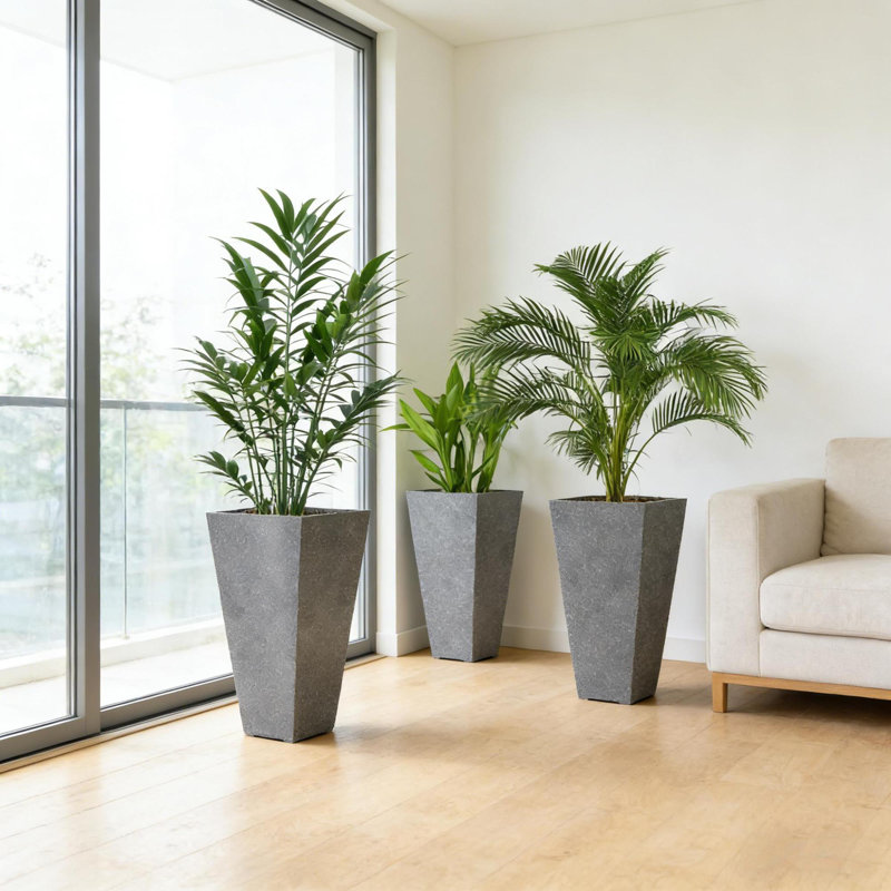 Ensemble de pots à fleurs chic, design en marbre, peu encombrant pour les maisons modernes