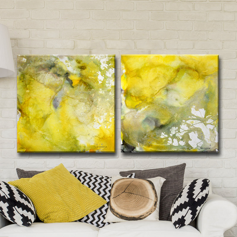 « glimmer i/ii », ensemble de 2 reproductions d’art sur toiles tendues par norman wyatt, jr, H 16 po x l 36 po x P 1,5 po