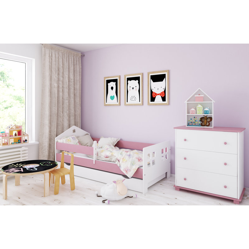 Cabin Bed with Storage Included, Pink, European Toddler (80 x 160cm)