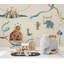 Papier peint Carnaval animaux de cirque fond crème amovible-747419659-747419657