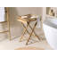 Solid Wood Tray Top Cross Legs End Table