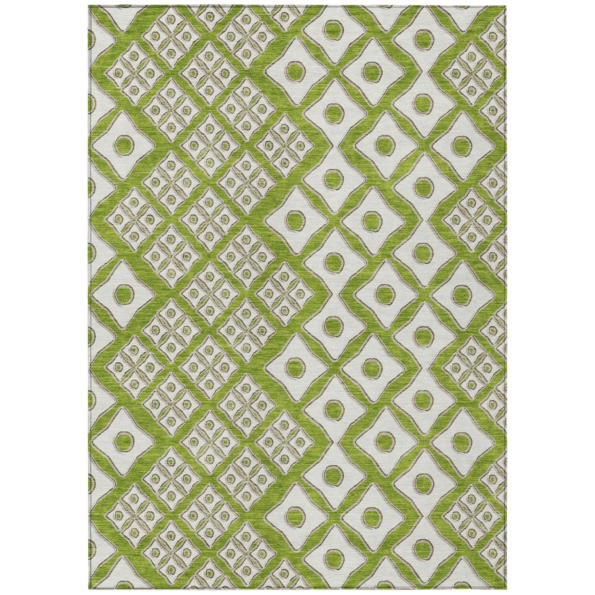 Wayfair Geometric Outdoor Rugs HomeRoots 3' X 5' Lime Green And Ivory Geometric Washable Indoor ...