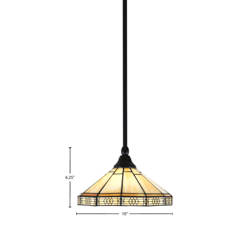 Mini-luminaire suspendu à tige, Noir mat