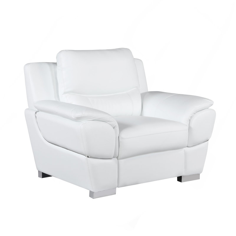 Chaise en cuir véritable, Blanc