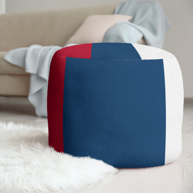 repose-pieds rond 20,5", Rouge / bleu marine / blanc
