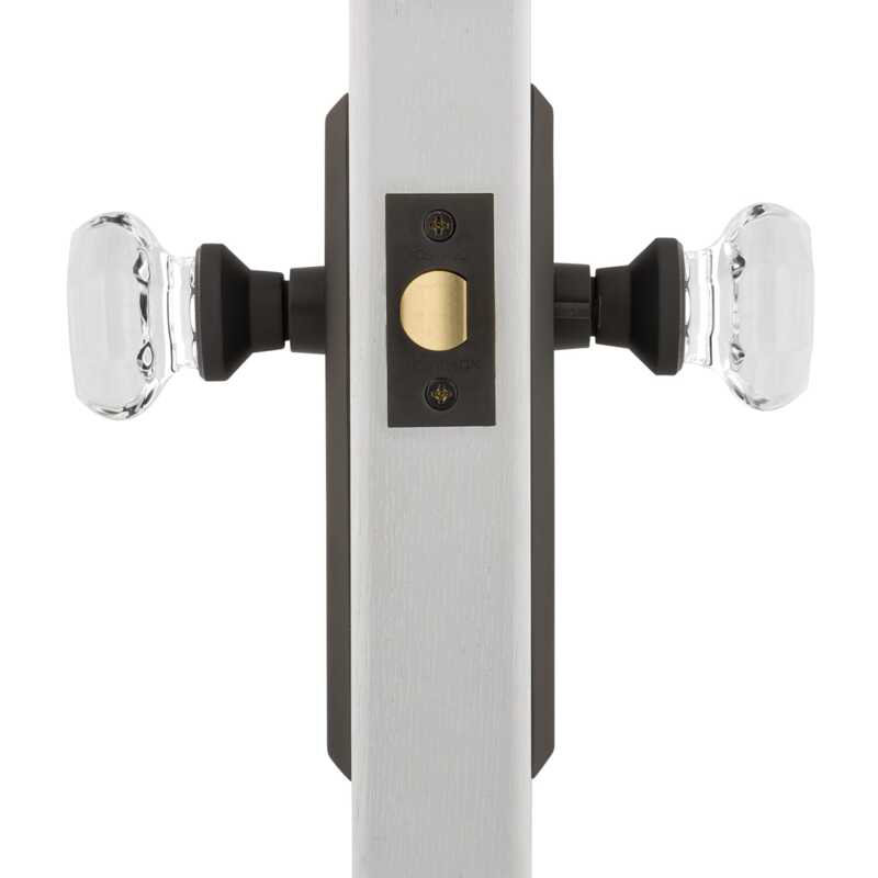 New York Plate with Waldorf Door Knob, Oil-Rubbed Bronze, 2-3/8"
