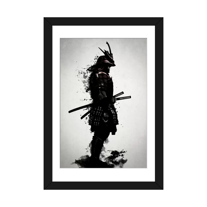 «Armoured Samurai», impression sur toile, Papier d'art encadré noir, Blanc, H 24 po x l 16 po x P 1 po