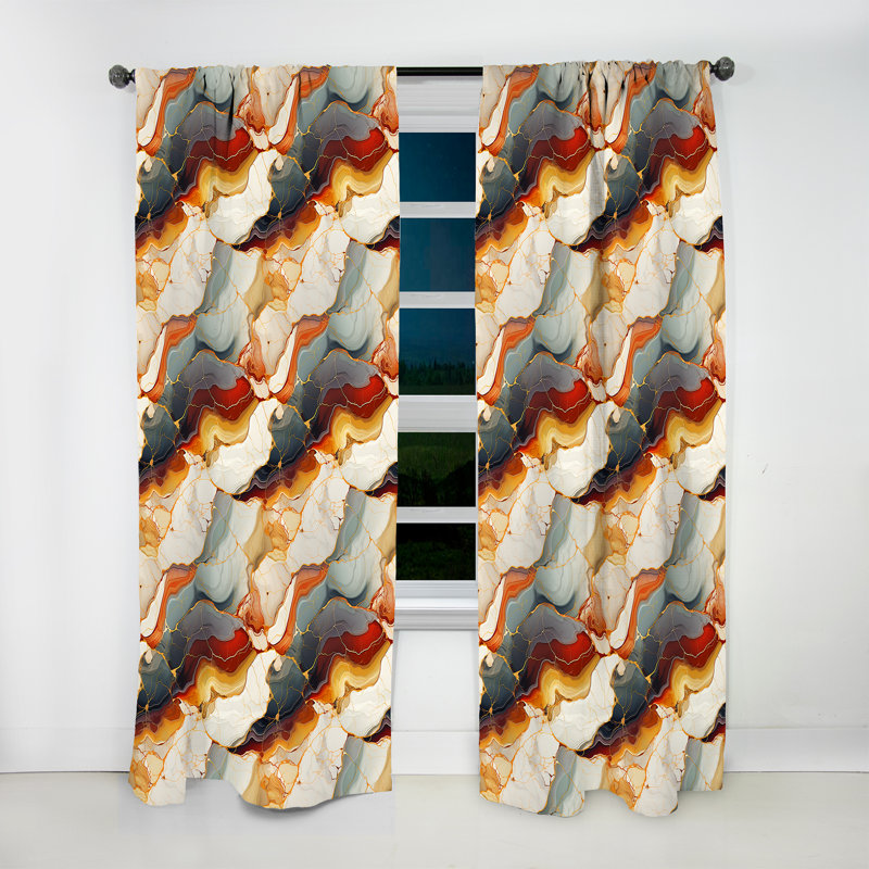 Beauty Marble Motif I - Rideau de marbre abstrait - Rideau de marbre obscurcissant - 1 panneaux, L 52 po x L 84 po