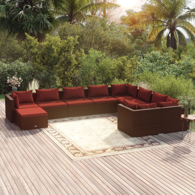 27.6" Wide Square Patio Sectional Set with Cushions