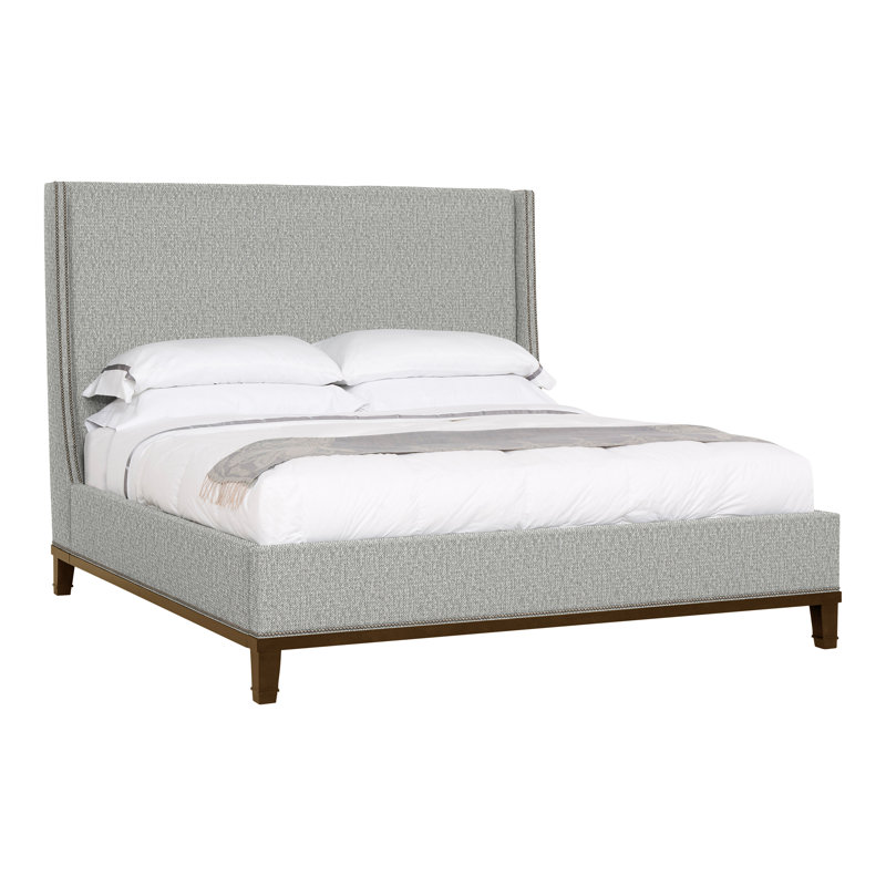 Michael Weiss Solid Wood Wingback Bed, Tarbee Dove, Havana