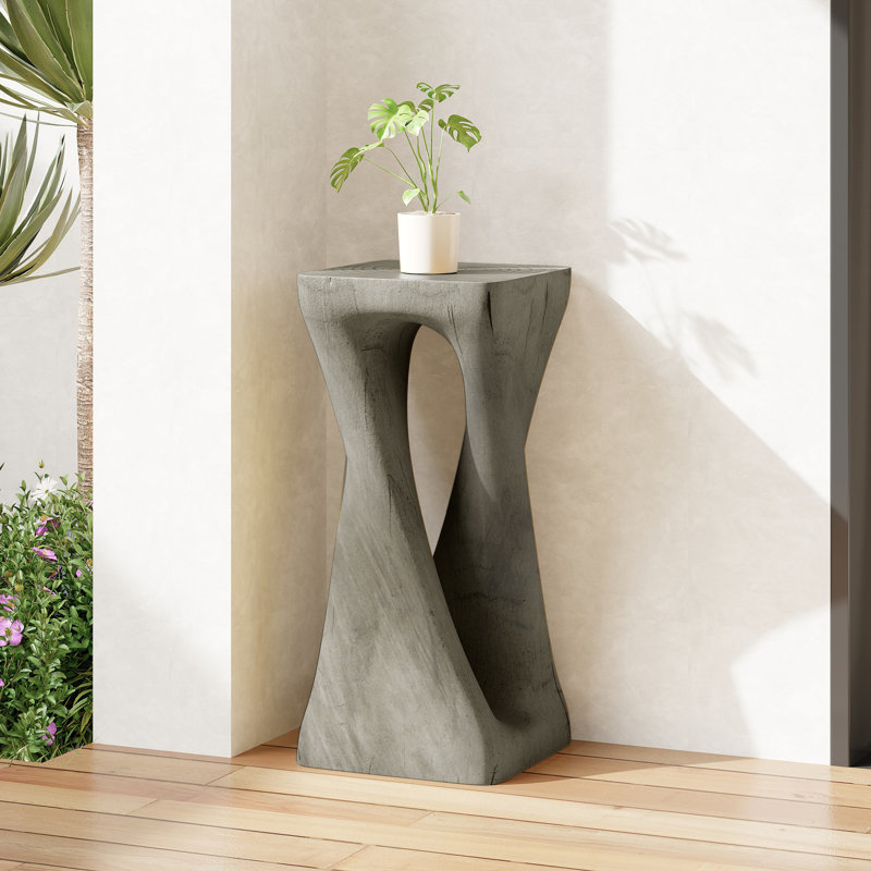 Outdoor Side Table, Gray