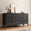 Ensemble de chambre à coucher 3 pièces, commode 6 tiroirs et ensemble de table de chevet 3 tiroirs Elda-129879411