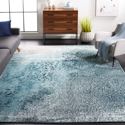 Mclawhorn Abstract Teal Area Rug