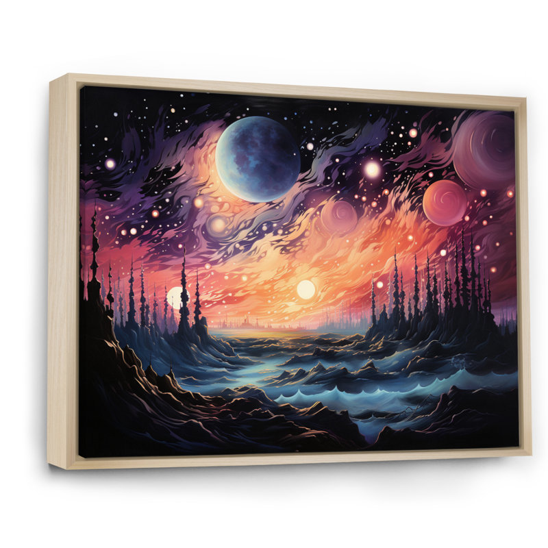 «Stars Infinity Landscape I», reproduction sur toile, 24" H x 32" W, Cadre naturel flottant