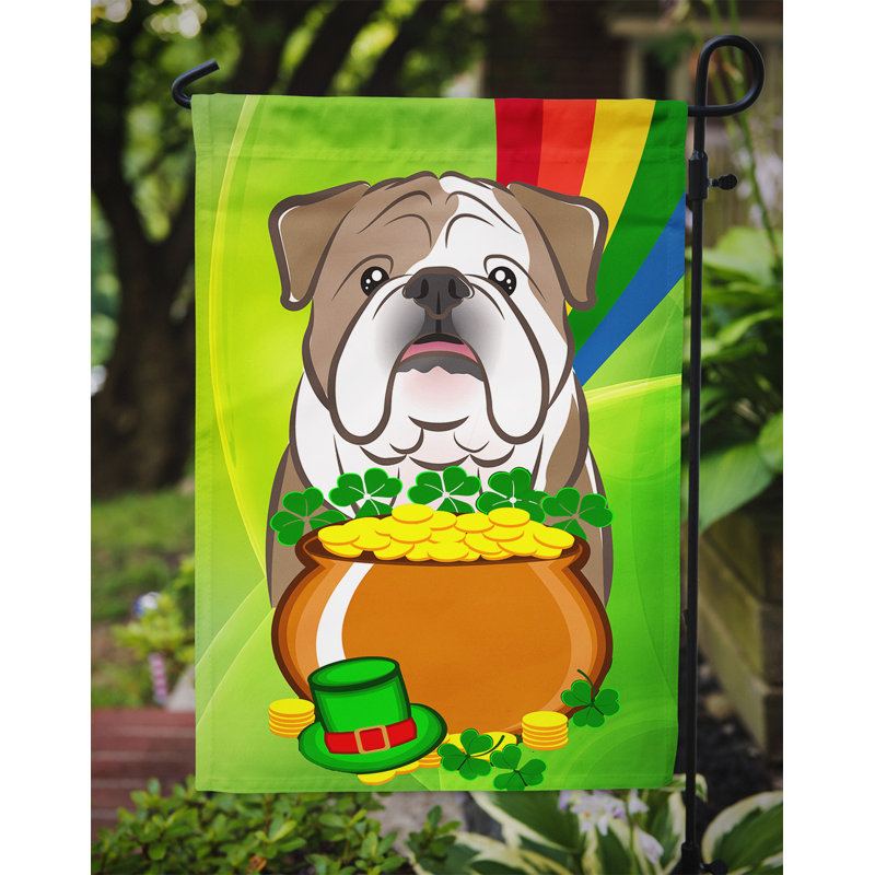 Drapeau de jardin Arella St. Patrick's, Bulldog (brun clair et blanc)