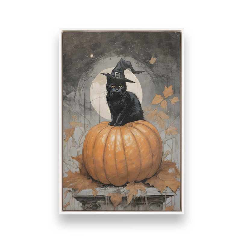 Impression sur toile Halloween Whiskers, H 18,75 po x l 12,75 po, Blanc opaque