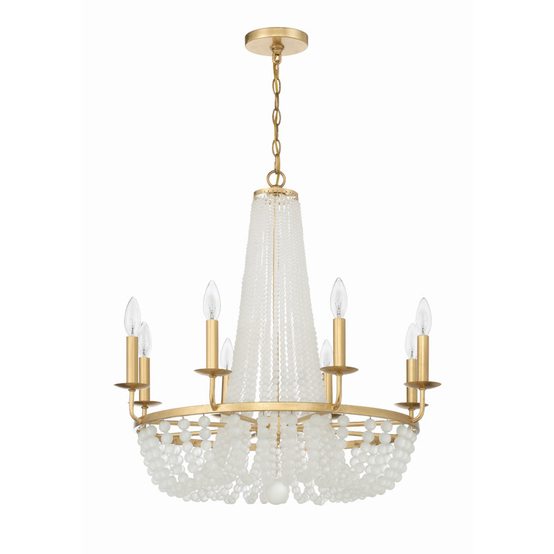 Lustre empire classique à 8 lumières Laursen, Or