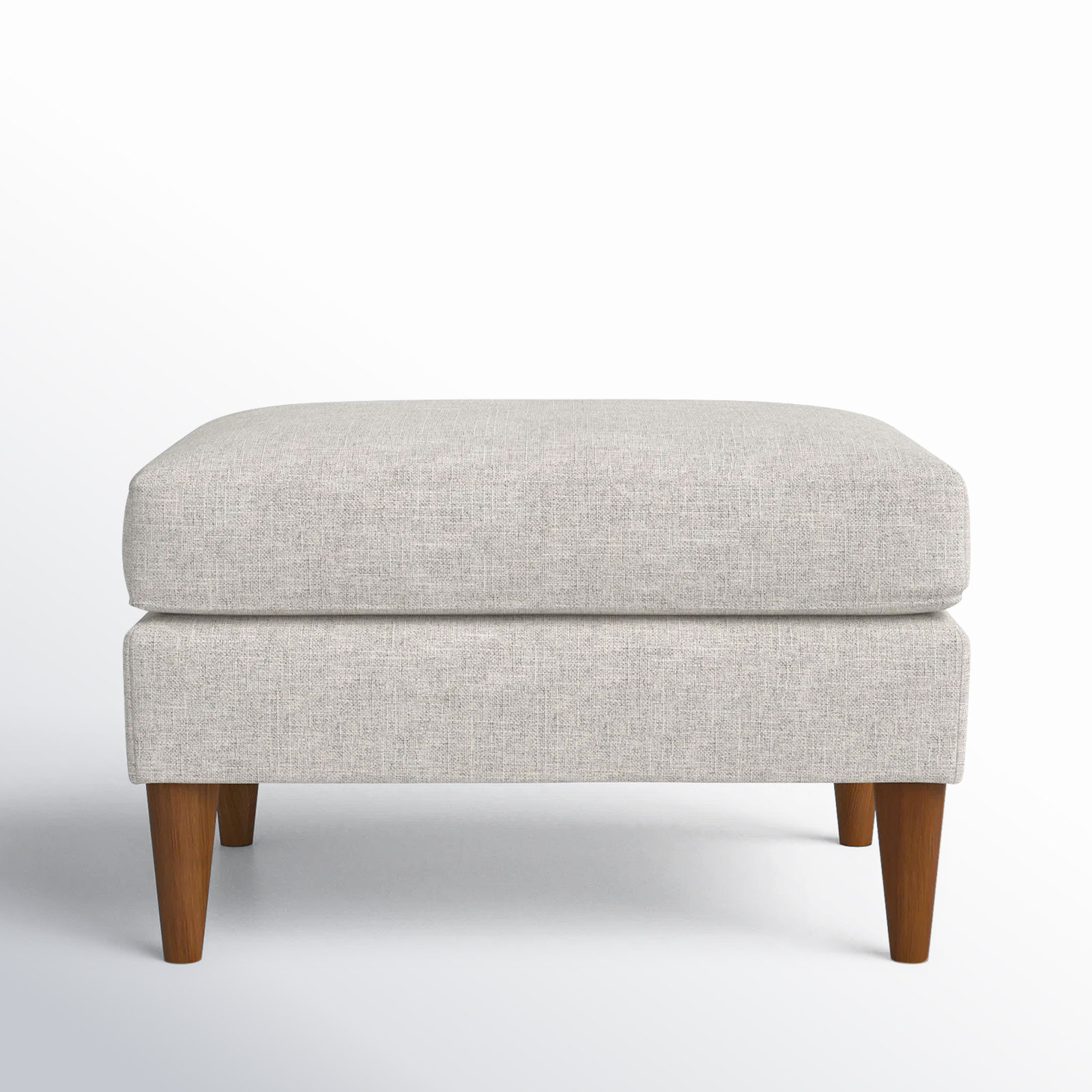 Clifford 32" Linen Upholstered Ottoman, Turbo Ash Basketweave