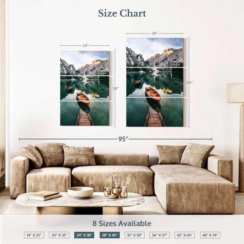 Quai Alvord Lake Braies, H 38 po x l 24 po