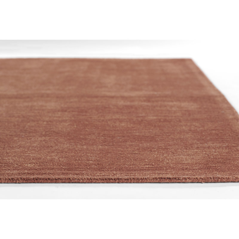 Tapis rouille en laine de couleur unie touffeté à la main Ebern Designs, Rectangulaire 8 pi x 10 pi