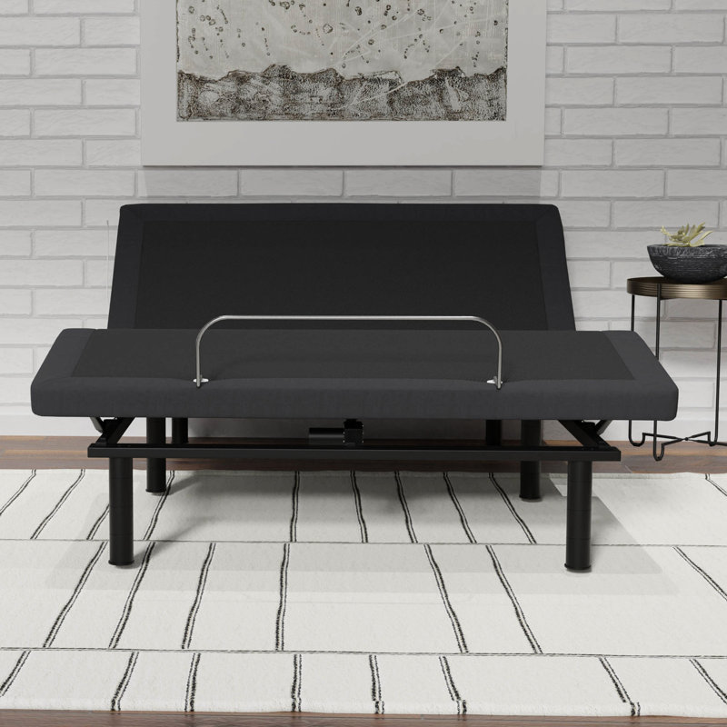 Base de lit grand ajustable avec lumières à DEL et conception zéro pour un confort de base: améliore le sommeil