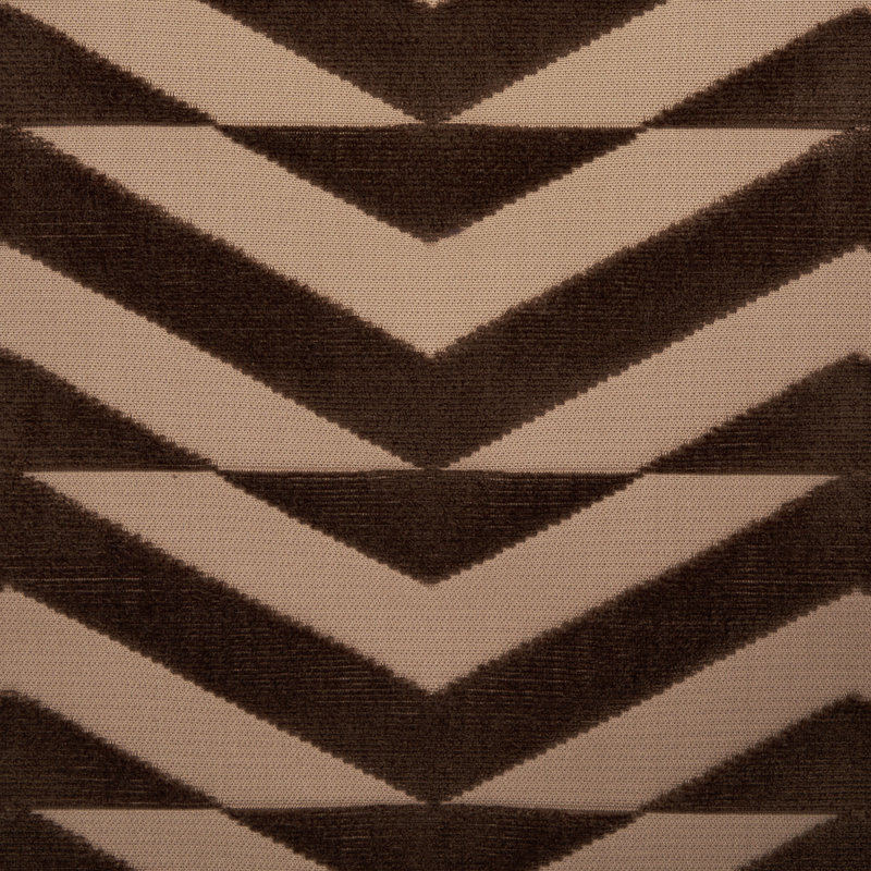 Tissu en velours Schumacher x Miles Redd, Brun / brun clair