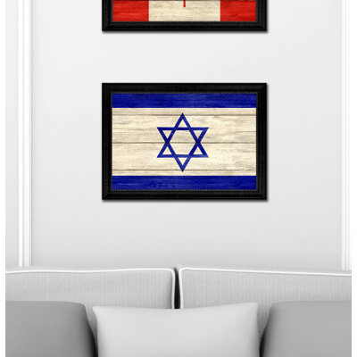 «Israël Country Flag», impression sur toile encadrée