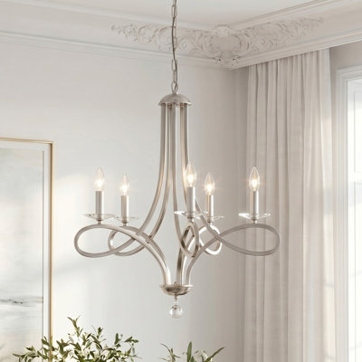 Lustre traditionnel / classique à 5 lumières de style bougie